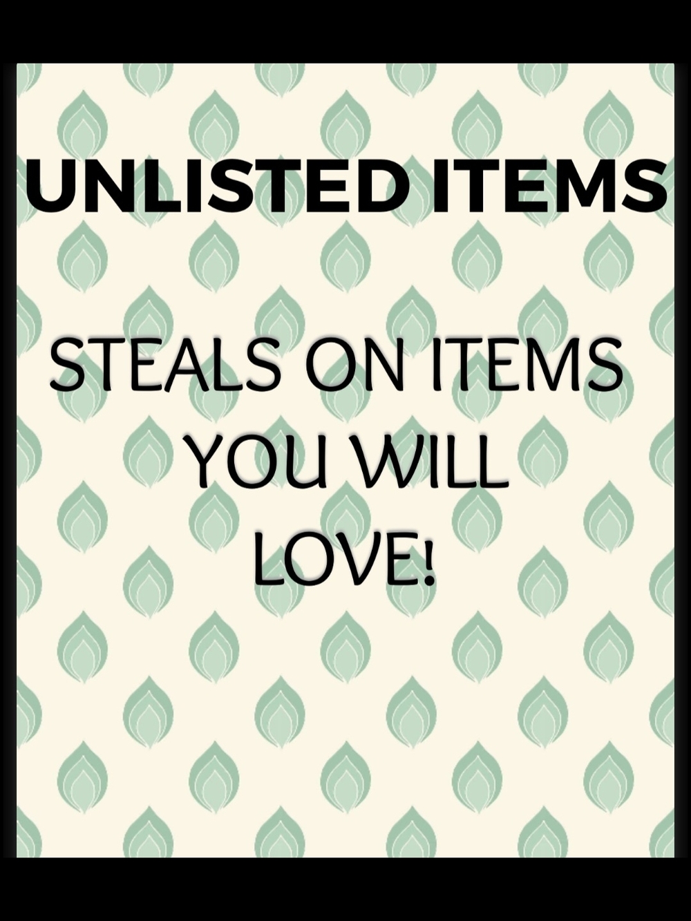 Unlisted Items Graphic Sign - Cream and Mint